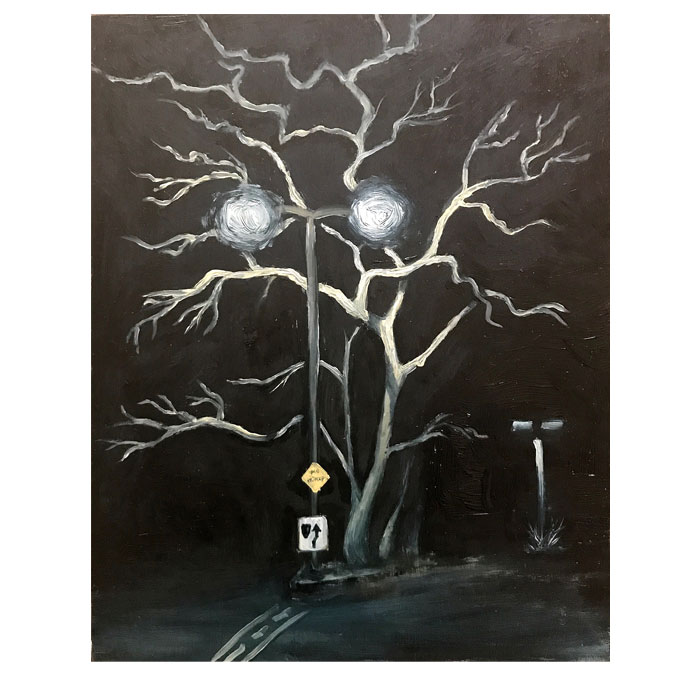 Night Tree, oil painting, Anne Pennypacker